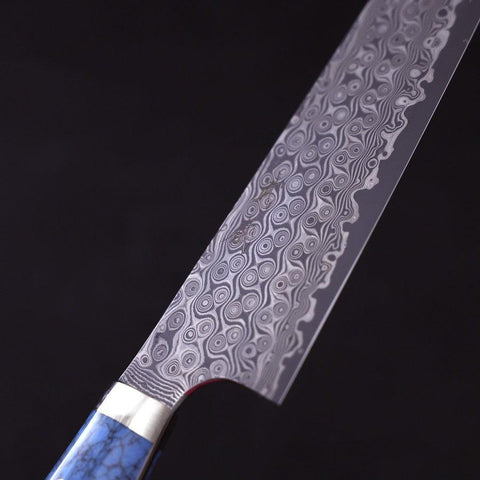 Gyuto SG-2 Damast Blauer Türkis Griff 210mm-[Musashi]-[Japan-Küchenmesser]