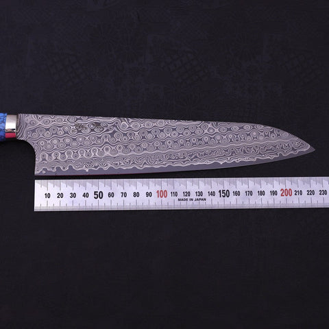Gyuto SG-2 Damast Blauer Türkis Griff 240mm-[Musashi]-[Japan-Küchenmesser]