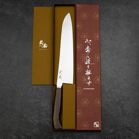 Gyuto SG-2 Damast Goldenener Ebenholz Griff 240mm-[Musashi]-[Japan-Küchenmesser]