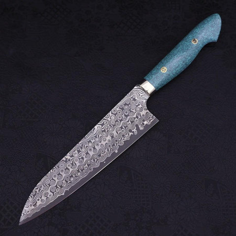 Gyuto SG-2 Damast Grüner Türkis Griff 210mm-[Musashi]-[Japan-Küchenmesser]