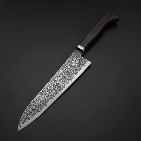 Gyuto SG-2 Black Nickel Damascus Western Ebony Handle 210mm (8.3”)-[Musashi]-[Japanese-Kitchen-Knives]