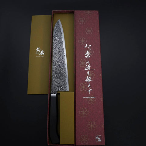 Gyuto SG-2 Kurozome Nickel Damast Westlicher Ebenholz Griff 240mm-[Musashi]-[Japan-Küchenmesser]