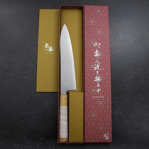 Gyuto SG-2 Poliert Gelber Ahornholz Griff 210mm-[Musashi]-[Japan-Küchenmesser]