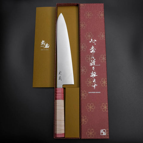 Gyuto SG-2 Poliert Roter Ahornholz Griff 240mm-[Musashi]-[Japan-Küchenmesser]