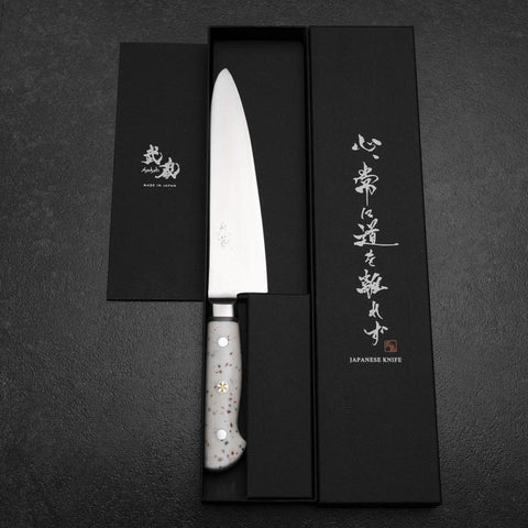 Gyuto SG-2 Poliert Westlicher Kunststein Konfetti Griff 180mm-[Musashi]-[Japan-Küchenmesser]