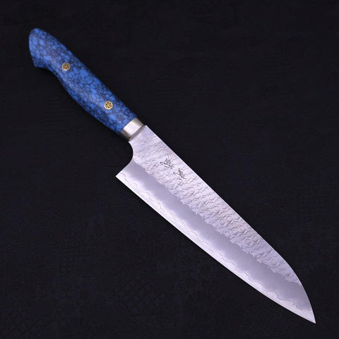 Gyuto SG-2 Tsuchime Blauer Türkis Griff 210mm-[Musashi]-[Japan-Küchenmesser]