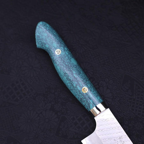 Gyuto SG-2 Tsuchime Grüner Türkis Griff 240mm-[Musashi]-[Japan-Küchenmesser]