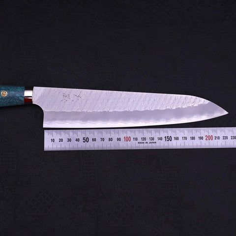 Gyuto SG-2 Tsuchime Grüner Türkis Griff 240mm-[Musashi]-[Japan-Küchenmesser]
