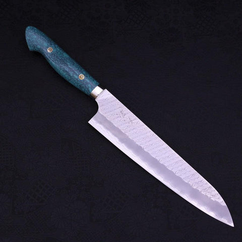 Gyuto SG-2 Tsuchime Grüner Türkis Griff 240mm-[Musashi]-[Japan-Küchenmesser]