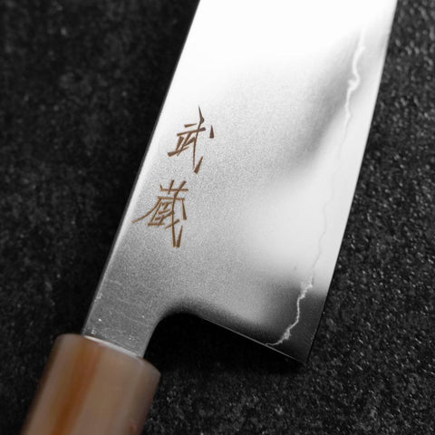 Gyuto SLD Kagami Dunkelrosa Büffelhorn und Ahornholz Griff 210mm-[Musashi]-[Japan-Küchenmesser]