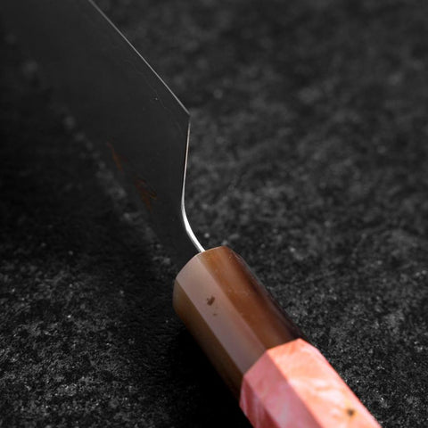 Gyuto SLD Kagami Dunkelrosa Büffelhorn und Ahornholz Griff 210mm-[Musashi]-[Japan-Küchenmesser]