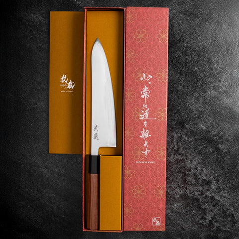 Gyuto SLD Mirror Buffalo Walnut Handle 210mm (8.3”)-[Musashi]-[Japan-Küchenmesser]