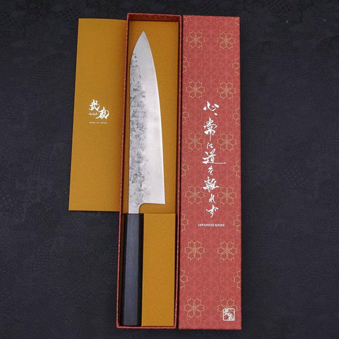 Gyuto SLD Nashiji Dunkelblauer Urushi Griff 240mm-[Musashi]-[Japan-Küchenmesser]