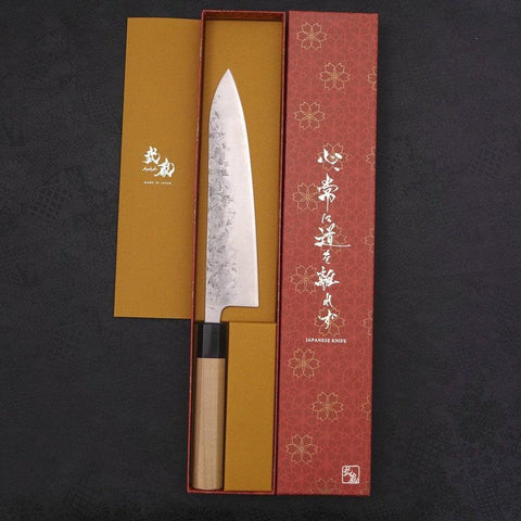 Gyuto SLD Nashiji Washi Büffelhorn und Magnolienholz Griff 210mm-[Musashi]-[Japan-Küchenmesser]