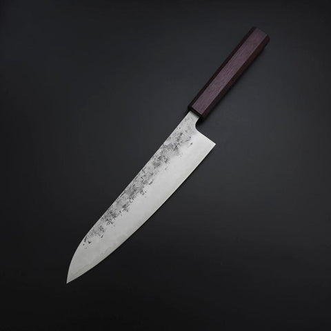 Gyuto SLD Nashiji Washi Lila Urushi Griff 210mm-[Musashi]-[Japan-Küchenmesser]