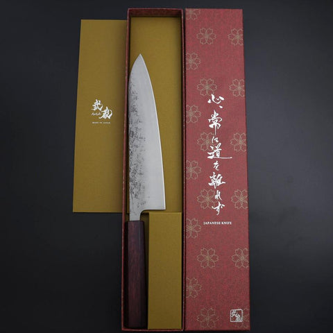 Gyuto SLD Nashiji Washi Lila Urushi Griff 210mm-[Musashi]-[Japan-Küchenmesser]