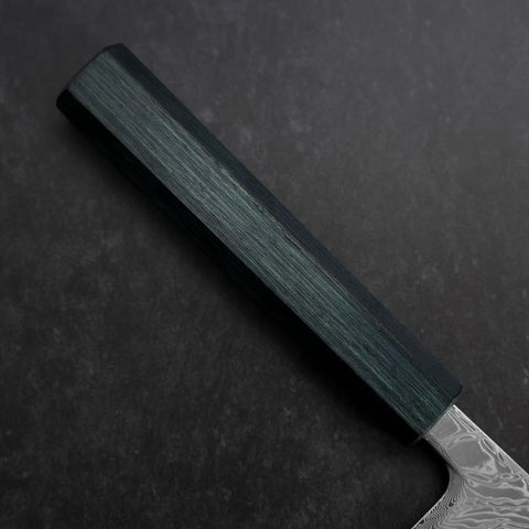 Gyuto SLD Wave Nickel Damascus Dark Blue Urushi Handle 240mm (9.4”)-[Musashi]-[Japan-Küchenmesser]