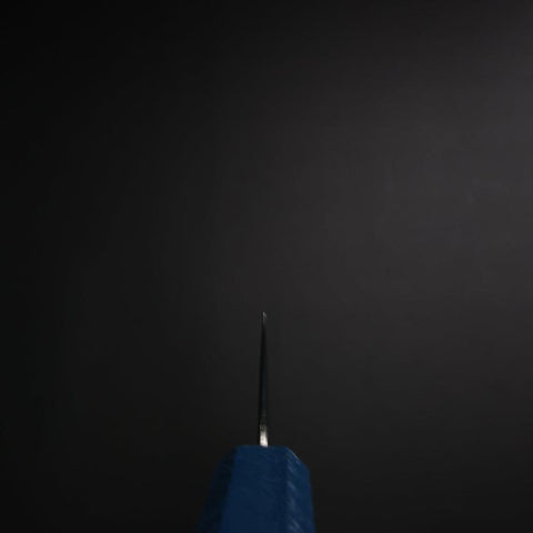 Gyuto SLD Wellen Nickel Damast Blauer Urushi Griff 180mm-[Musashi]-[Japan-Küchenmesser]