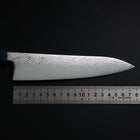 Gyuto SLD Wellen Nickel Damast Blauer Urushi Griff 180mm-[Musashi]-[Japan-Küchenmesser]