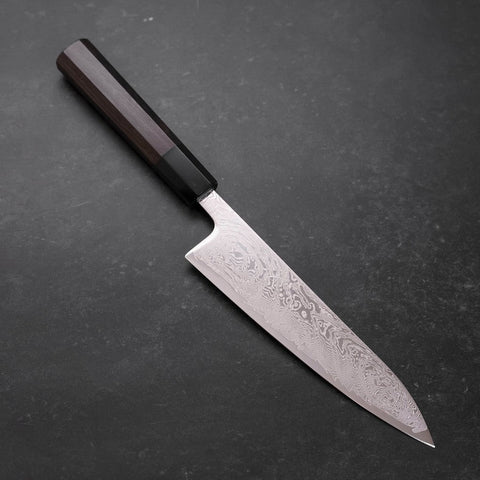 Gyuto SLD, Wellen-Nickel Damast Büffelhorn und Ebenholz Griff, 180mm-[Musashi]-[Japan-Küchenmesser]