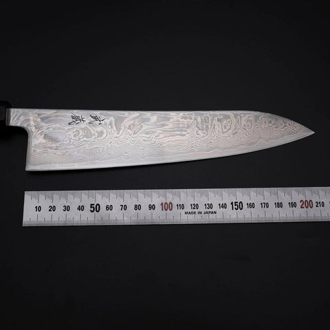 Gyuto SLD Wellen Nickel Damast Büffelhorn und Magnolienholz Griff 210mm-[Musashi]-[Japan-Küchenmesser]