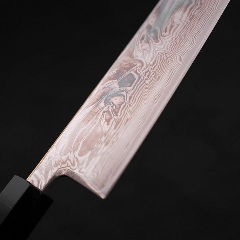 Gyuto SLD, Wellen-Nickel Damast Büffelhorn und Wenge Griff, 210mm-[Musashi]-[Japan-Küchenmesser]