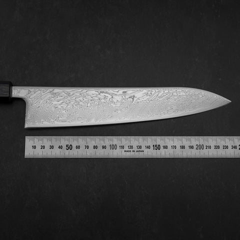 Gyuto SLD Wellen Nickel Damast Dunkelblauer Urushi Griff 240mm-[Musashi]-[Japan-Küchenmesser]