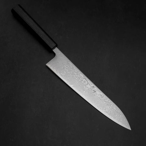 Gyuto SLD Wellen Nickel Damast Urushi Griff in Dunkelblau 240mm-[Musashi]-[Japan-Küchenmesser]