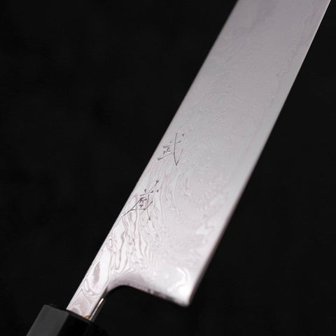 Gyuto SLD, Wellen-Nickel Damast Walnuss Griff, 240mm-[Musashi]-[Japan-Küchenmesser]