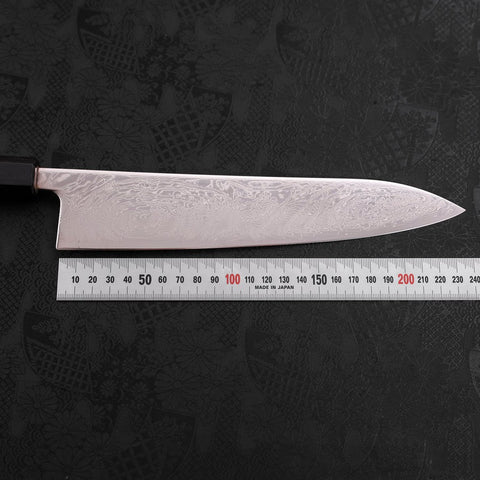 Gyuto SLD Wellen-Nickel Damast Walnussholz Griff 240mm-[Musashi]-[Japan-Küchenmesser]