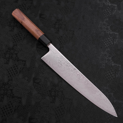 Gyuto SLD Wellen-Nickel Damast Walnussholz Griff 240mm-[Musashi]-[Japan-Küchenmesser]
