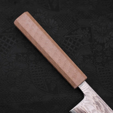 Gyuto SLD Wellen-Nickel Damast Weißer Urushi Griff 210mm-[Musashi]-[Japan-Küchenmesser]