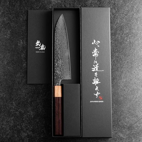 Gyuto SPG-Strix Damast Rosenholz Griff 180mm-[Musashi]-[Japan-Küchenmesser]