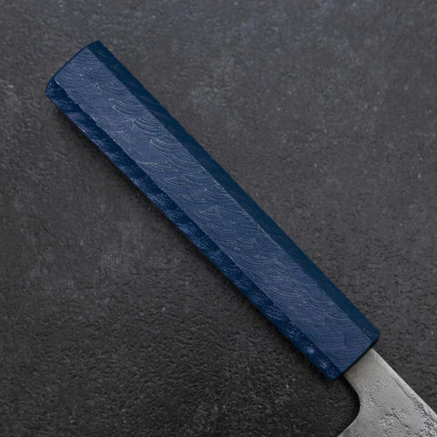 Gyuto Schwedenstahl Nashiji Washi Damast Blauer Urushi Griff 210mm-[Musashi]-[Japan-Küchenmesser]
