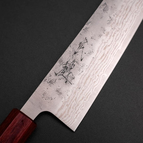 Gyuto Schwedenstahl Nashiji Washi Damast Walnussholz Griff 210mm-[Musashi]-[Japan-Küchenmesser]