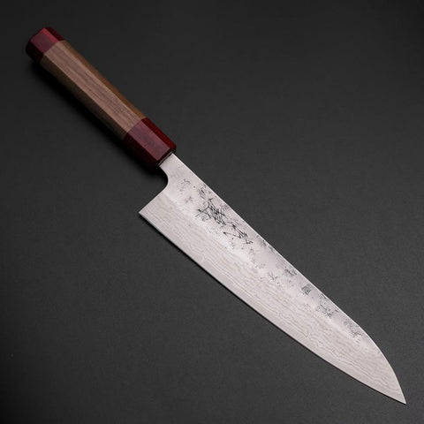 Gyuto Schwedenstahl Nashiji Washi Damast Walnussholz Griff 210mm-[Musashi]-[Japan-Küchenmesser]