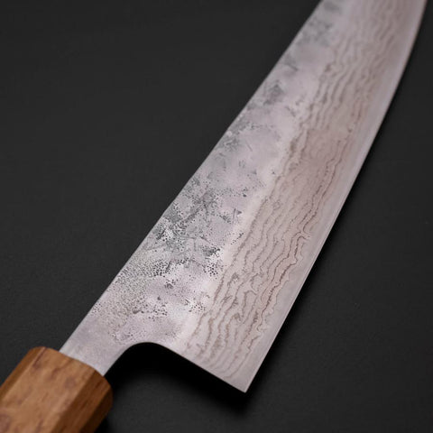 Gyuto Schweden-Stahl Nashiji Washi Yaki Urushi Griff 210mm-[Musashi]-[Japan-Küchenmesser]