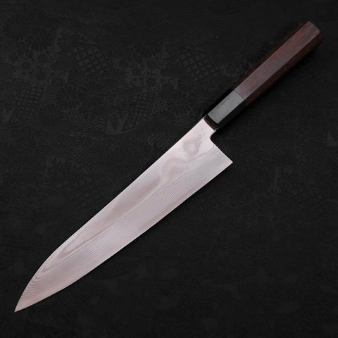 Gyuto Silver Steel #3 Damascus Buffalo Wenge Handle 210mm-[Musashi]-[Japanese-Kitchen-Knives]