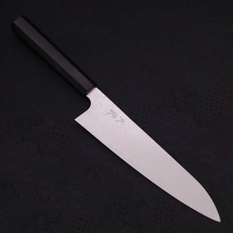 Gyuto Silver Steel #3, Damast Büffelhorn und Ebenholz Griff, 210mm-[Musashi]-[Japan-Küchenmesser]