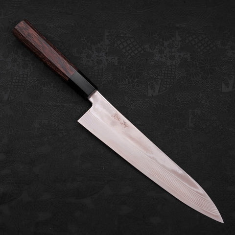 Gyuto Silver Steel #3, Damast Büffelhorn und Wenge Griff, 210mm-[Musashi]-[Japan-Küchenmesser]