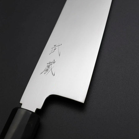 Gyuto Silver Steel #3 Kagami Honyaki Büffelhorn und Ebenholz Griff 210mm-[Musashi]-[Japan-Küchenmesser]