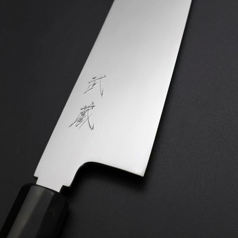 Gyuto Silver Steel #3 Kagami Honyaki Büffelhorn und Ebenholz Griff 210mm-[Musashi]-[Japan-Küchenmesser]