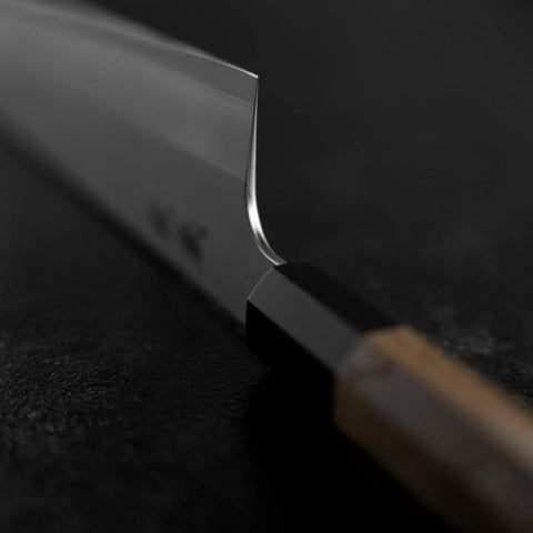 Gyuto Silver Steel #3 Kasumi Büffelhorn und Walnussholz Griff 210mm-[Musashi]-[Japan-Küchenmesser]