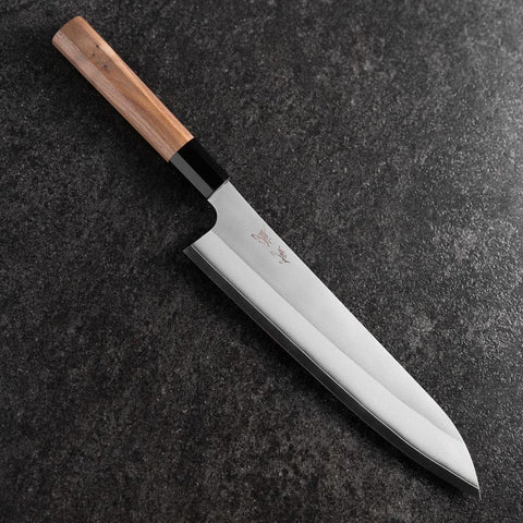 Gyuto Silver Steel #3 Kasumi Büffelhorn und Walnussholz Griff 240mm-[Musashi]-[Japan-Küchenmesser]