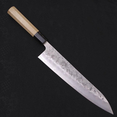 Gyuto Silver Steel #3 Nashiji Büffelhorn und Magnolienholz Griff 240mm-[Musashi]-[Japan-Küchenmesser]
