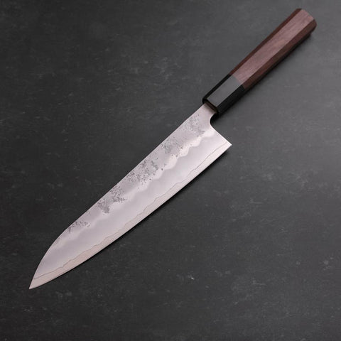 Gyuto Silver Steel #3 Nashiji Büffelhorn und Walnussholz Griff 210mm-[Musashi]-[Japan-Küchenmesser]