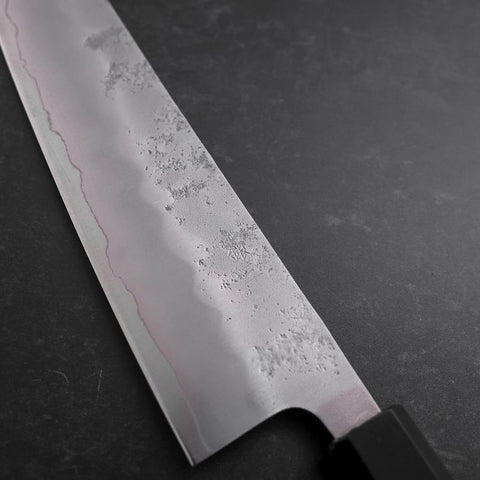 Gyuto Silver Steel #3 Nashiji Büffelhorn und Walnussholz Griff 210mm-[Musashi]-[Japan-Küchenmesser]