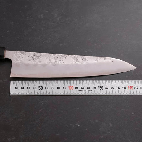 Gyuto Silver Steel #3 Nashiji Büffelhorn und Walnussholz Griff 210mm-[Musashi]-[Japan-Küchenmesser]