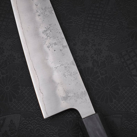 Gyuto Silver Steel #3 Nashiji Dunkelblauer Urushi Griff 210mm-[Musashi]-[Japan-Küchenmesser]