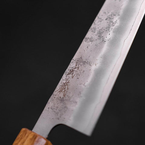 Gyuto Silver Steel #3, Nashiji Eiche Griff, 180mm-[Musashi]-[Japan-Küchenmesser]